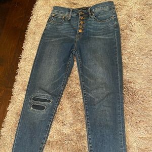 JCrew 10” High Rise Toothpick Skinny Jeans, Size 29